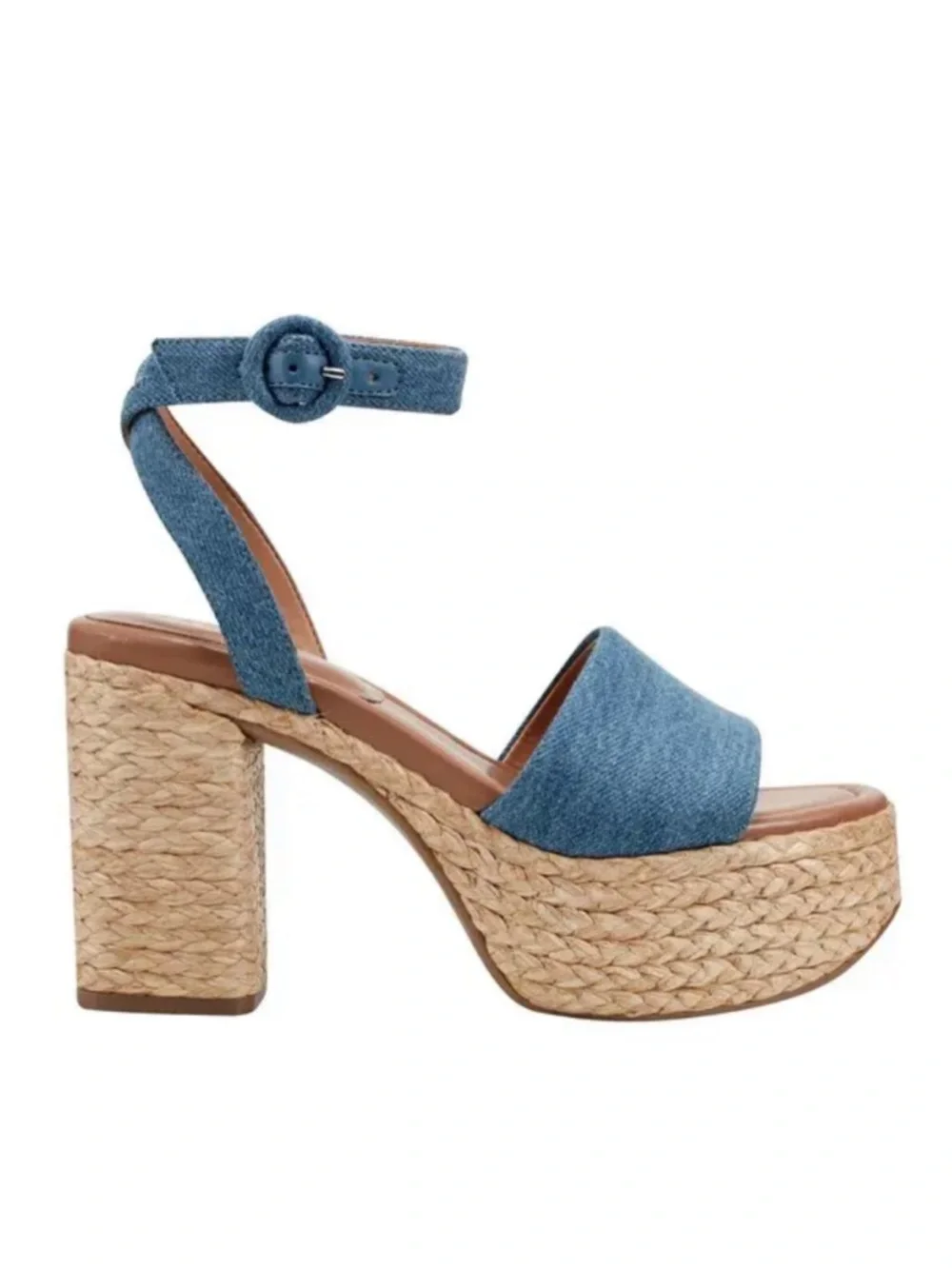 Marc Fisher Denim Blue Espadrille Platform Sandals